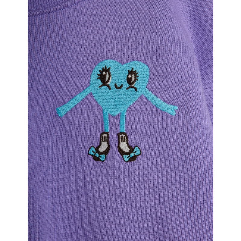 Mini Rodini Heart in shoes sweatshirt purple - Afbeelding 2