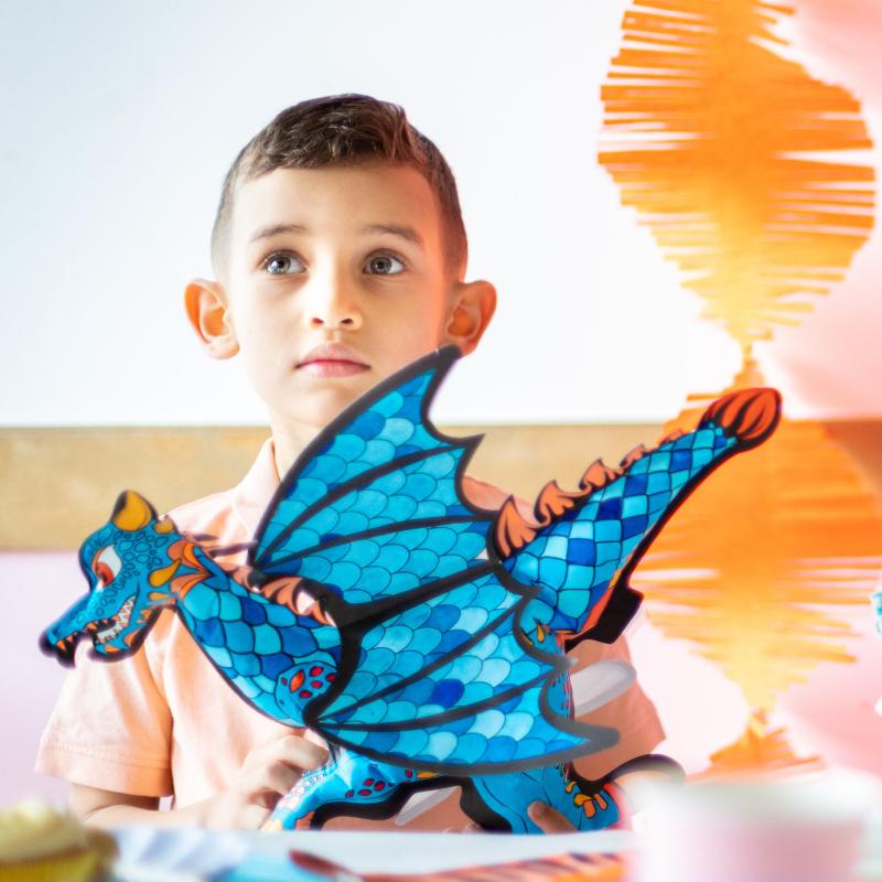 Ara Creative Opblaasbare kleurplaat Reuzen Draak - Afbeelding 4
