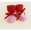 hvid booties cotton candy red