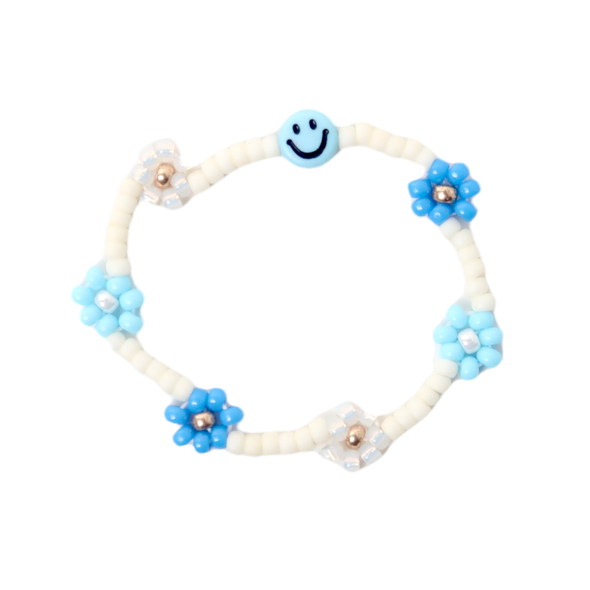 Love Issue Armbandje Daisy smiley baby blue ivory blue