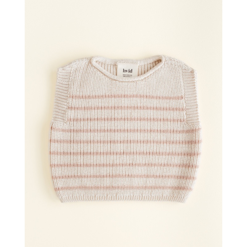 hvid Vest Harvey cream apricot stripe