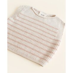hvid Vest Harvey cream apricot stripe