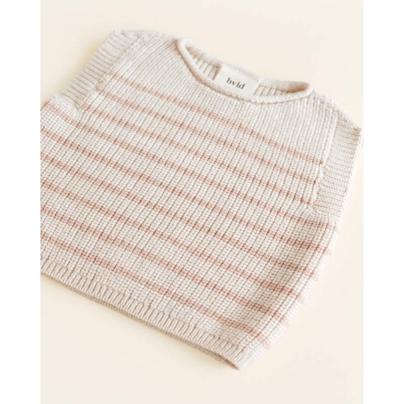 hvid Vest Harvey cream apricot stripe