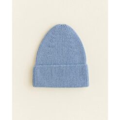 hvid Beanie fonzie light blue
