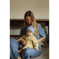 hvid Beanie fonzie light blue