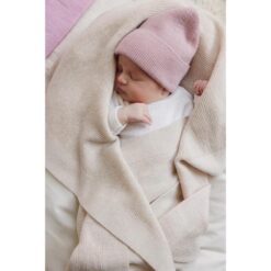 hvid Beanie fonzie newborn powder