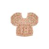 piupiuchick cropped blouse balloon sleeves light yellow cherries