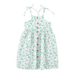 piupiuchick long dress green flowers allover