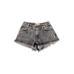 piupiuchick shorts fringes washed black denim