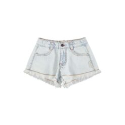 piupiuchick shorts fringes washed light blue denim