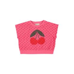 piupiuchick sleeveless sweatshirt pink cherry print