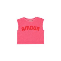 piupiuchick sleeveless top pink amour print