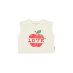piupiuchick sleeveless shirt ecru apple print