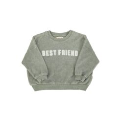 piupiuchick sweatshirt washed green best friend print
