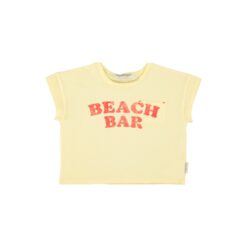 piupiuchick t-shirt light yellow beach bar print