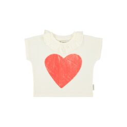 piupiuchick t-shirt with collar red heart print