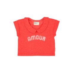 piupiuchick t-shirt with peter pan collar amour print