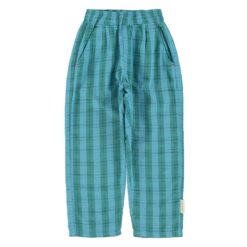 piupiuchick unisex trousers blue & green checkered