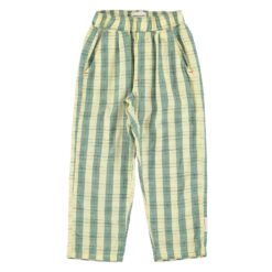 piupiuchick unisex trousers |ight yellow checkered