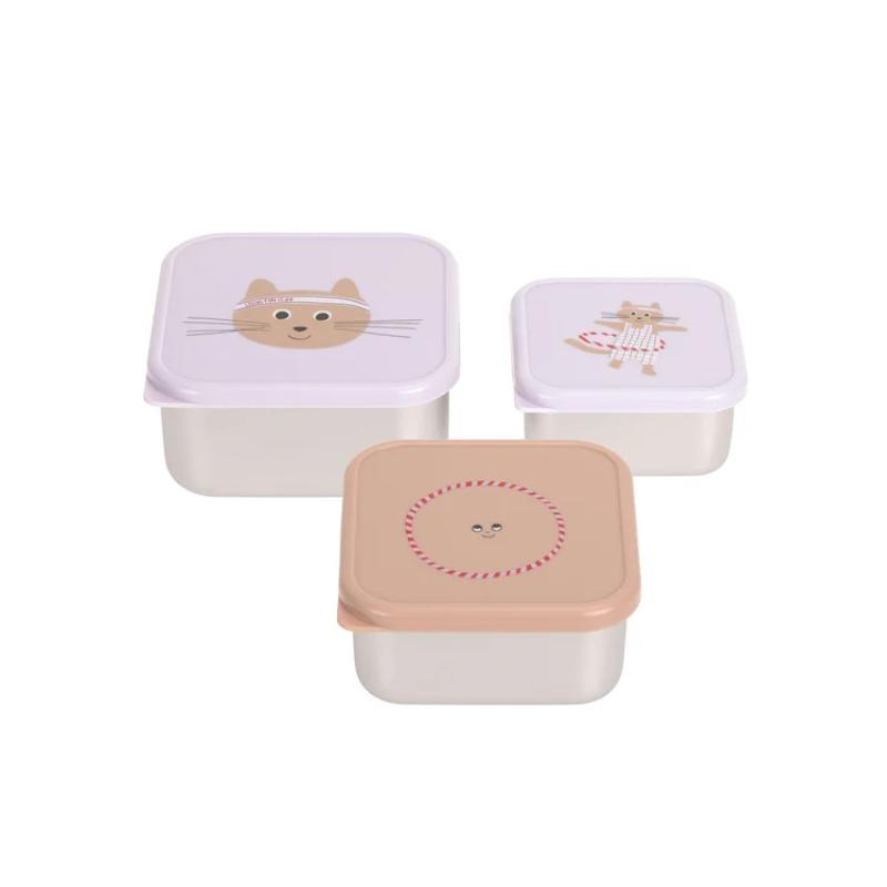 Lassig Snackbox Set Tiny Team Cat