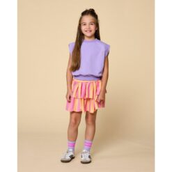 Stripe Smock Skirt Cashmere Rose Peach Cobbler