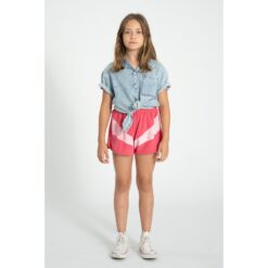 Alternative view of piupiuchick shorts pink white stripes print