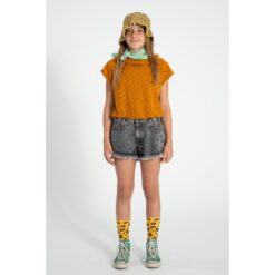 Alternative view of piupiuchick shorts fringes washed black denim