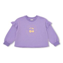 Petit Blush June Ruffle Sweater Chalk Violet