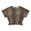 Petit Blush Blouse Elastic Waist Leopard AOP