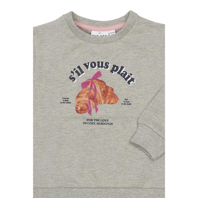 THE NEW Solvej Sweatshirt Light Grey Melange - Afbeelding 2