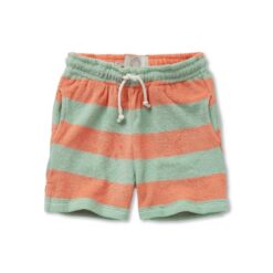 Sproet & Sprout Terry Shorts Block Stripes Silt Green