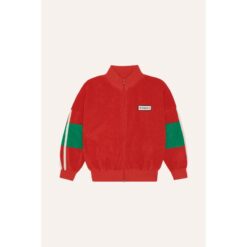 The Campamento Red Color Block Zipped Sweatshirt