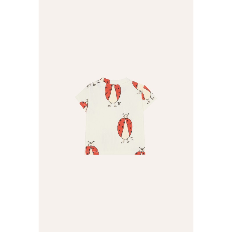 The Campamento Ladybug Allover Ecru Baby Tshirt