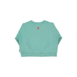 Alternative view of piupiuchick sweatshirt turquoise peace print