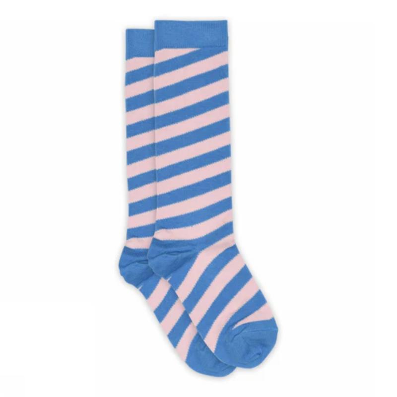 mp Denmark Melton Candy Stripe Knee Socks Malibu Blue