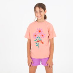 lotiekids wide fit shirt flowers clay pink