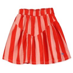 lotiekids woven skirt red stripes clay pink