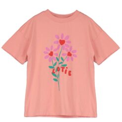 lotiekids wide fit shirt flowers clay pink