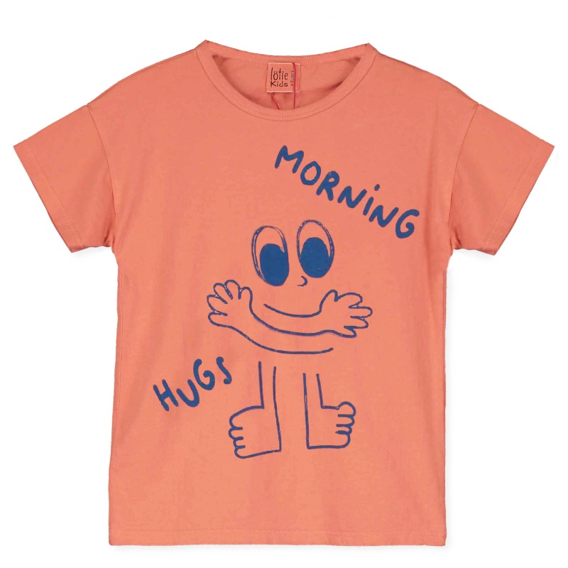 lotiekids t-shirt morning hugs papaya
