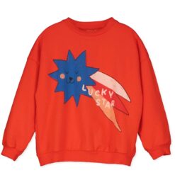 lotiekids sweatshirt Big Lucky Star Coral Red