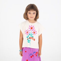 lotiekids crop top flowers off white