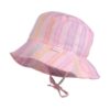 Maximo Zonnehoedje bucket hat muslin zachtrose strepen