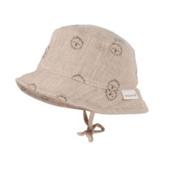 Maximo Zonnehoedje bucket hat muslin beige leeuw