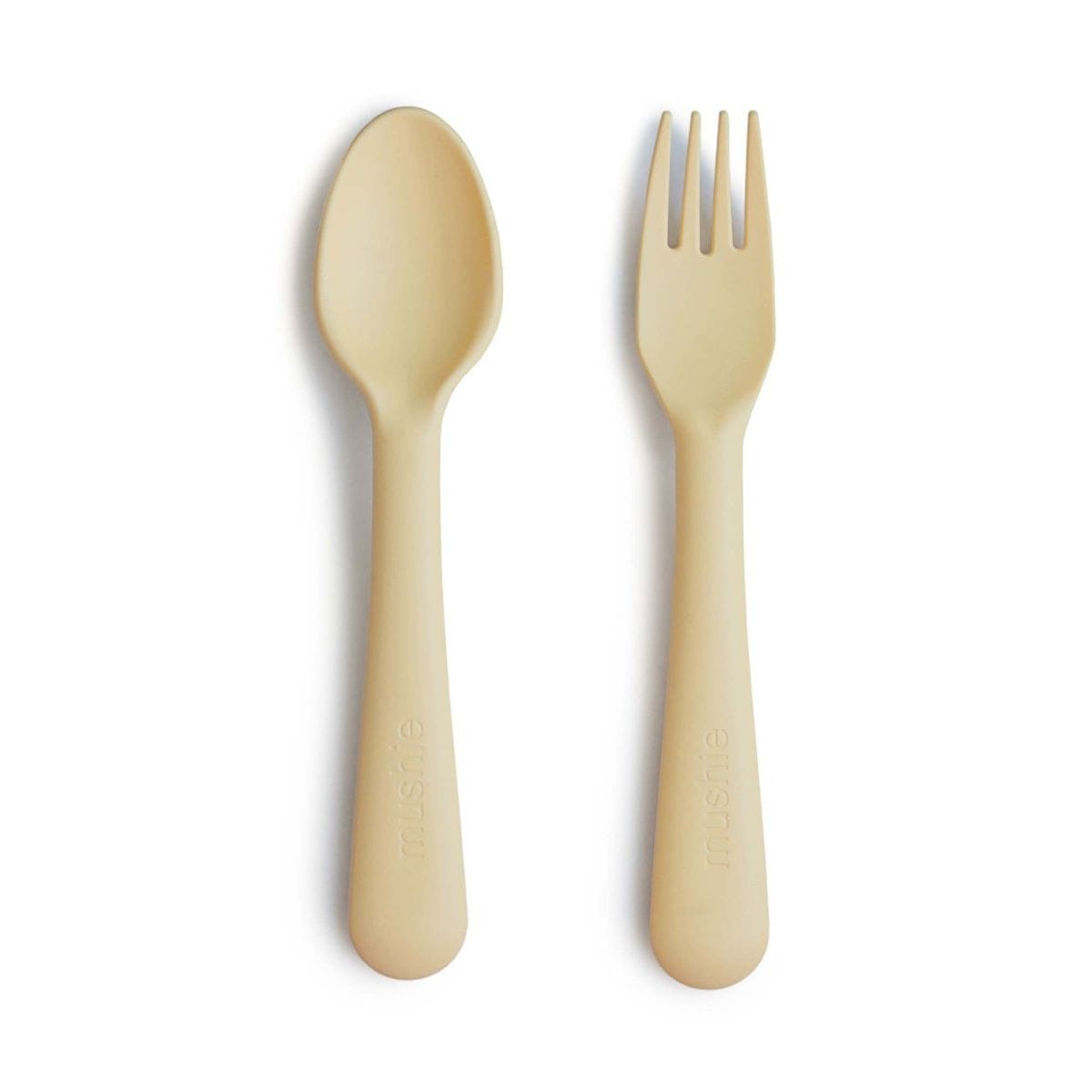 Mushie Bestek vork & lepel Pale Daffodil