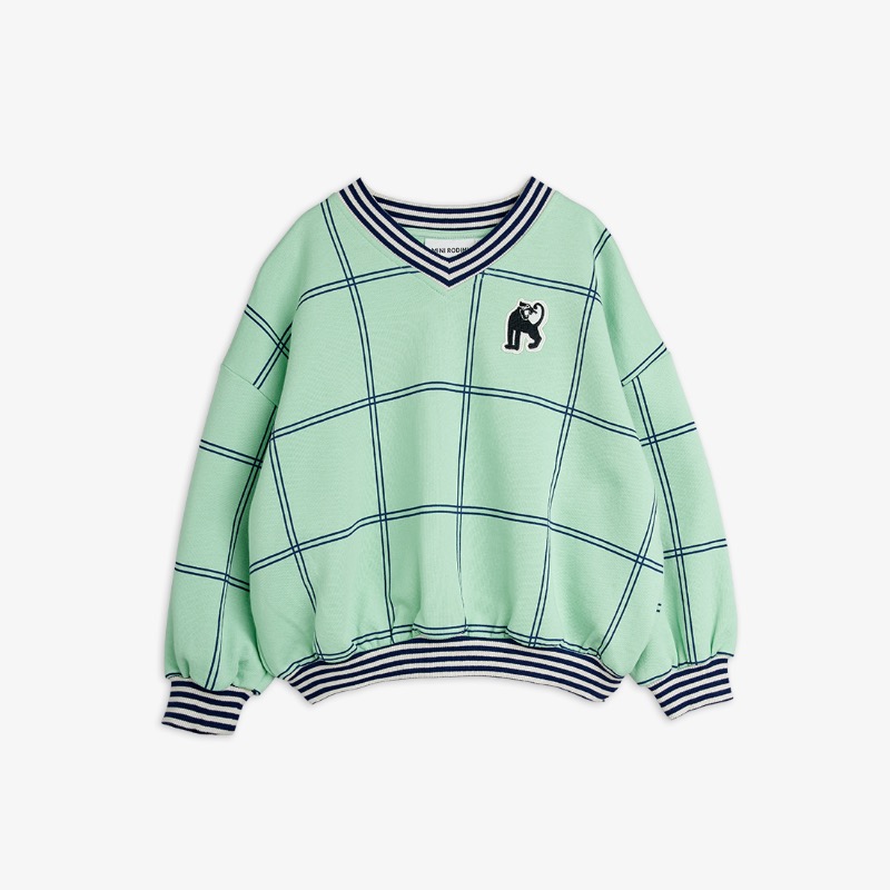 Mini Rodini Check panther patch sweatshirt Green