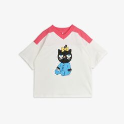 Mini Rodini Cat v-neck tee Pink