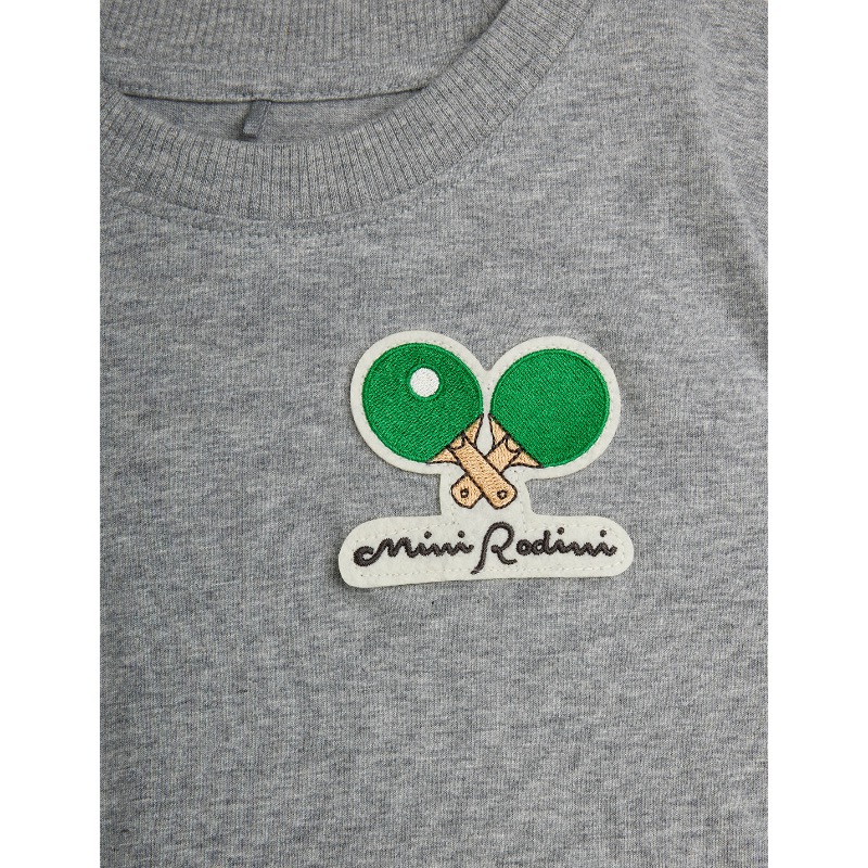 Mini Rodini Minibabies patches tee Grey Melange - Afbeelding 2