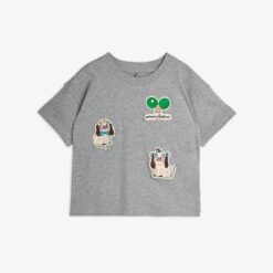 Mini Rodini Minibabies patches tee Grey Melange
