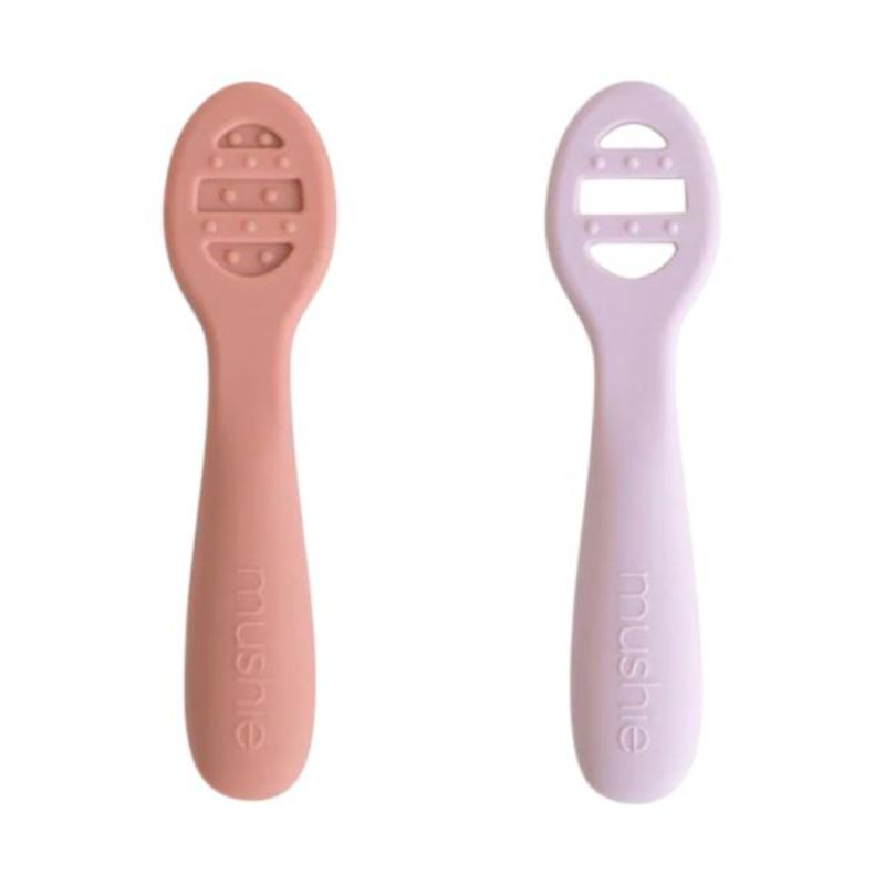 Mushie First Baby Spoon Rose - Soft Lilac
