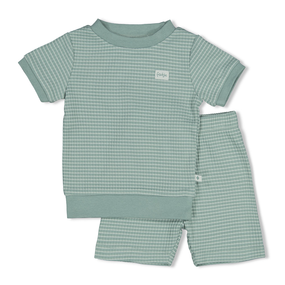 Feetje Shortama wafel Summer Special Zeegroen 305581